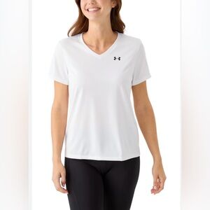 Under armour Women's White Short Sleeve V-Neck Tee